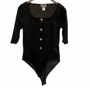 Hudson Gray velvet bodysuit black M NWT
